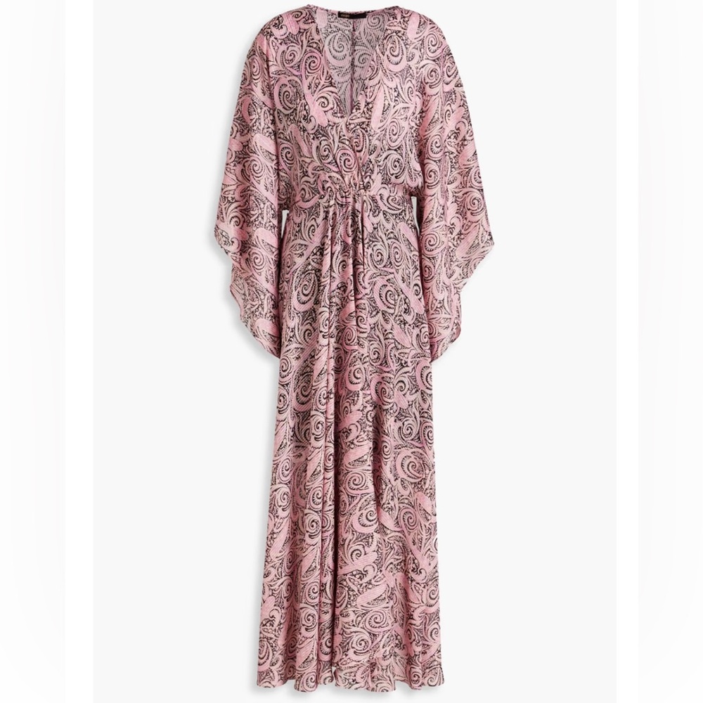 MAJE Metallic paisley-print jacquard maxi dress
